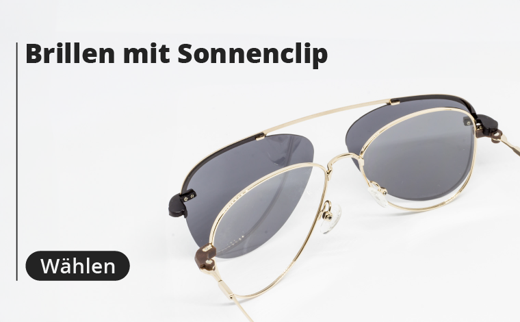 Brillen mit Sonnenclip