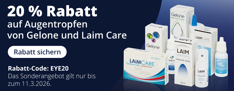 20% Rabatt auf Augentropfen von Gelone und Laim Care