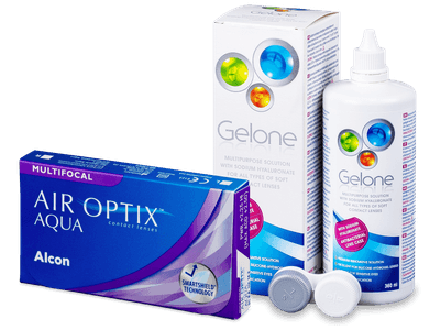 Air Optix Aqua Multifocal (6 Linsen) +  Gelone 360ml - Spar-Set