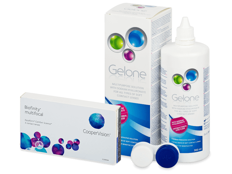 Biofinity Multifocal (3 Linsen) + Gelone 360 ml - Spar-Set