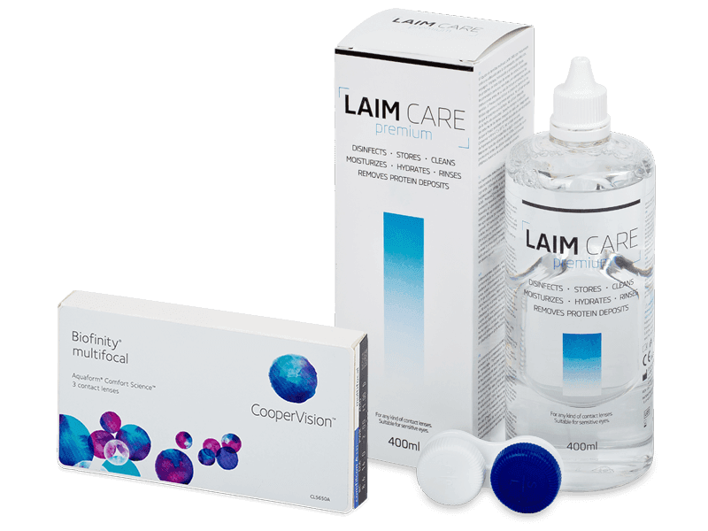 Biofinity Multifocal (3 Linsen) + Laim Care 400 ml - Spar-Set