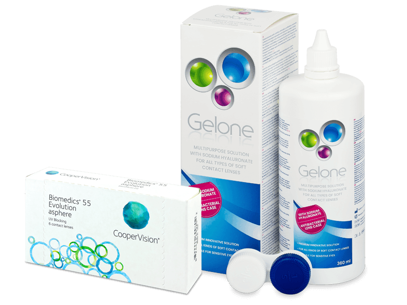Biomedics 55 Evolution (6 Linsen) + Gelone 360 ml - Spar-Set