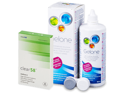 Clear 58 (6 Linsen) + Gelone 360 ml