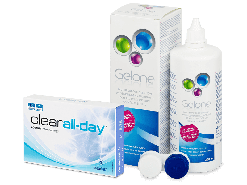 Clear All-Day (6 Linsen) + Gelone 360 ml - Spar-Set