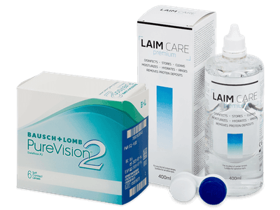 PureVision 2 (6 Linsen) + Laim Care 400 ml - Spar-Set