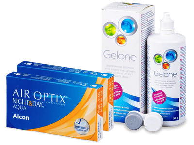 Air Optix Night and Day Aqua (2x3 Linsen) +  Gelone 360ml - Spar-Set