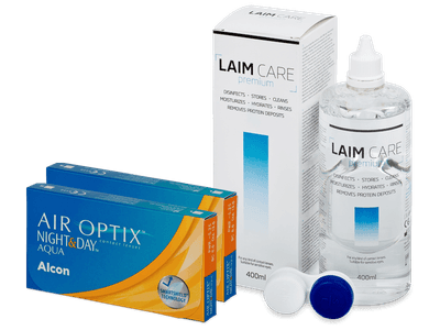 Air Optix Night and Day Aqua (2x 3 Linsen) + Laim Care 400 ml
