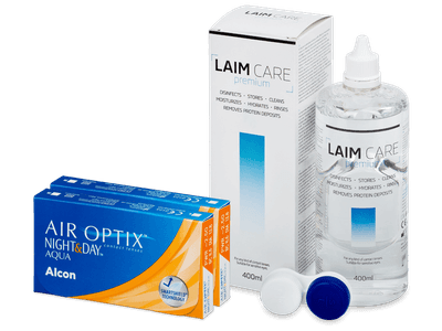 Air Optix Night and Day Aqua (2x 3 Linsen) + Laim Care 400 ml