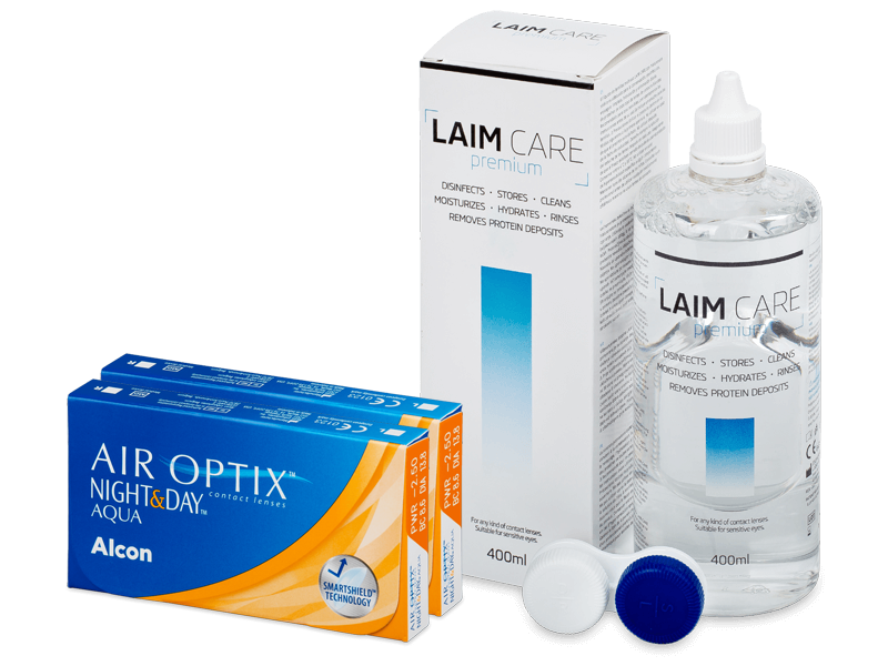 Air Optix Night and Day Aqua (2x3 Linsen) + Laim Care 400ml - Spar-Set