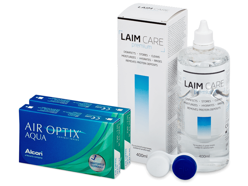 Air Optix Aqua (2x3 Linsen) + Laim Care 400ml - Spar-Set