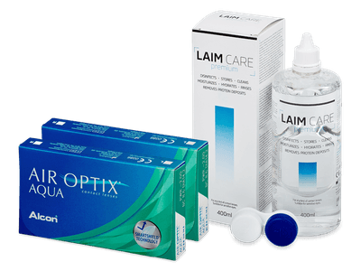 Air Optix Aqua (2x 3 Linsen) + Laim Care 400 ml
