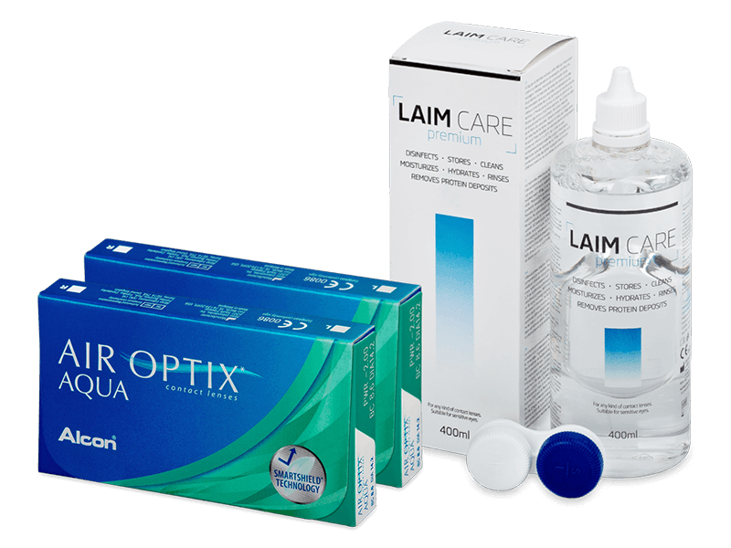 Air Optix Aqua (2x 3 Linsen) + Laim Care 400 ml - Spar-Set