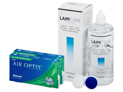 Air Optix for Astigmatism (2x 3 Linsen) + Laim Care 400 ml