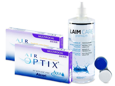 Air Optix Aqua Multifocal (2x3 Linsen) + Laim Care 400ml - Älteres Design