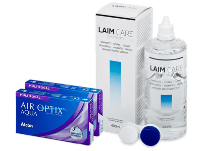 Air Optix Aqua Multifocal (2x 3 Linsen) + Laim Care 400 ml