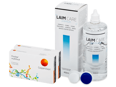 Proclear Multifocal (2x 3 Linsen) + Laim Care 400 ml