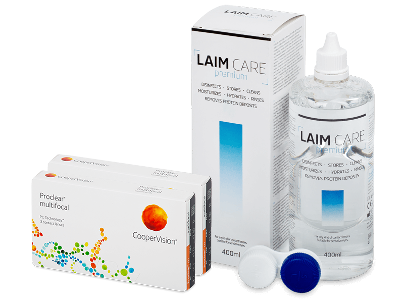 Proclear Multifocal (2x 3 Linsen) + Laim Care 400 ml - Spar-Set