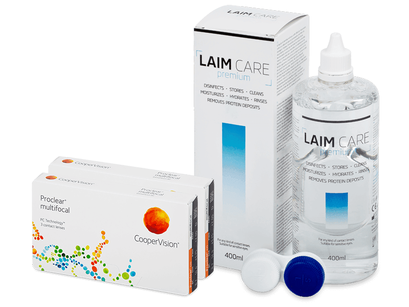 Proclear Multifocal (2x 3 Linsen) + Laim Care 400 ml - Spar-Set