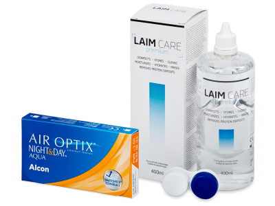 Air Optix Night and Day Aqua (6 Linsen) + Laim Care 400ml - Spar-Set