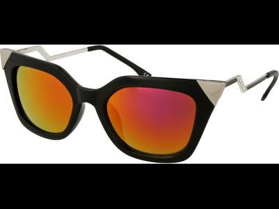 Damen Sonnenbrille Alensa Cat Eye Shiny Black Mirror 