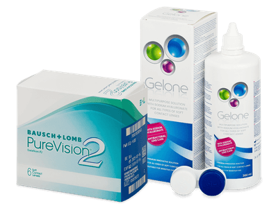 Purevision 2 (6 Linsen) + Gelone 360 ml - Spar-Set