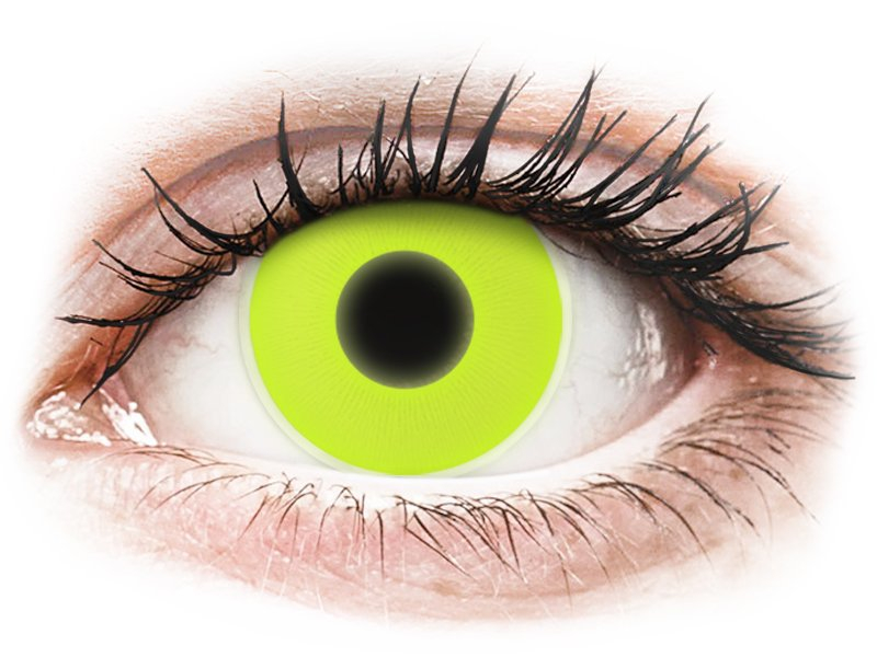 ColourVUE Crazy Glow Yellow - ohne Stärke (2 Linsen) - Coloured contact lenses