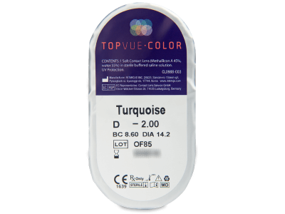 TopVue Color - Turquoise - mit Stärke (2 Linsen) - Blister Vorschau