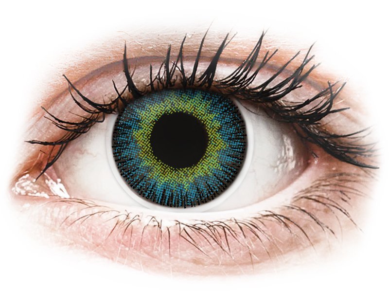 ColourVUE Fusion Yellow Blue - mit Stärke (2 Linsen) - Coloured contact lenses