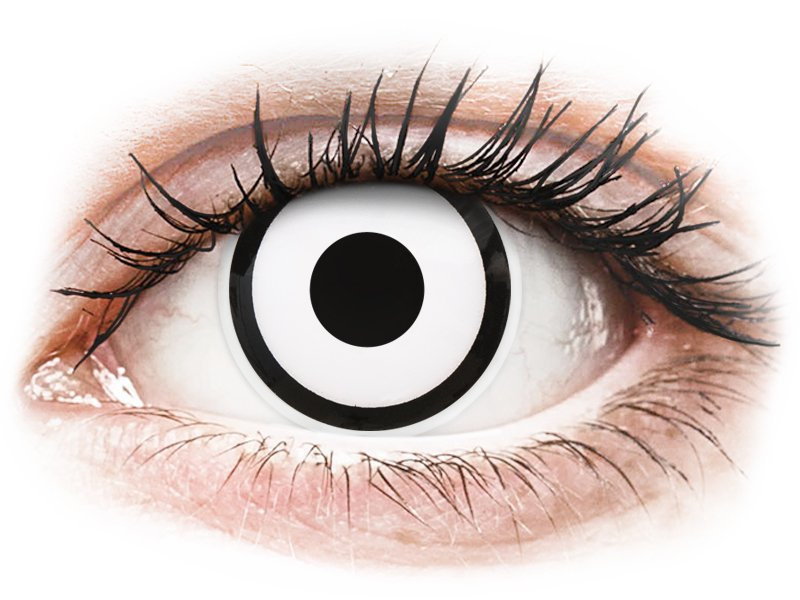 ColourVUE Crazy Lens - White Zombie - Tageslinsen ohne Stärke (2 Linsen) - Coloured contact lenses