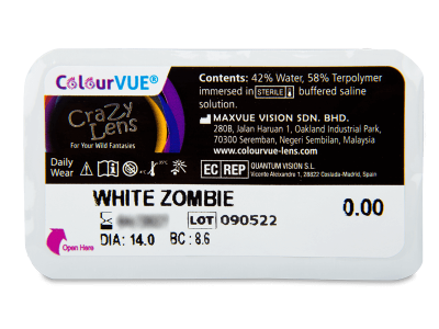 ColourVUE Crazy Lens - White Zombie - Tageslinsen ohne Stärke (2 Linsen) - Blister Vorschau
