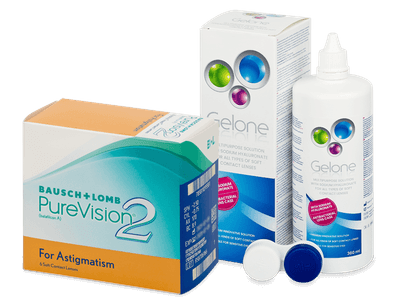 PureVision 2 for Astigmatism (6 Linsen) + Gelone 360 ml - Spar-Set