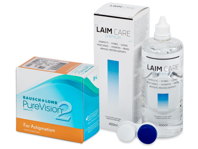 PureVision 2 for Astigmatism (6 Linsen) + Laim Care 400 ml