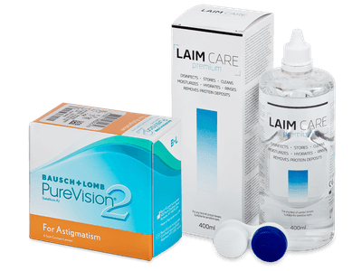 PureVision 2 for Astigmatism (6 Linsen) + Laim Care 400 ml