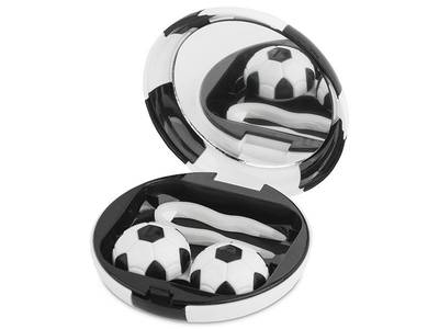 Kontaktlinsen-Etui Fußball - schwarz