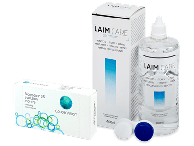 Biomedics 55 Evolution (6 Linsen) + Laim Care 400 ml