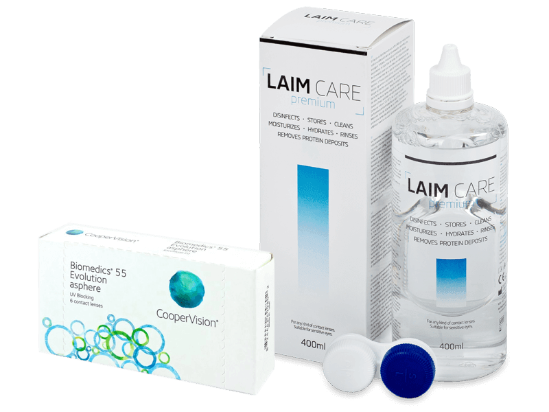 Biomedics 55 Evolution (6 Linsen) + Laim Care 400 ml - Spar-Set