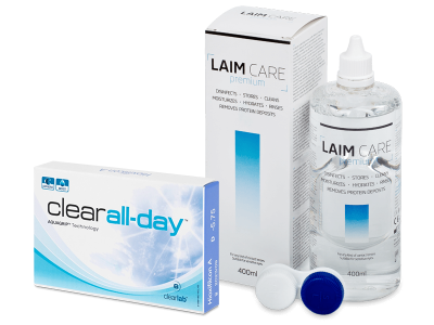 Clear All-Day (6 Linsen) + Laim Care 400 ml - Spar-Set