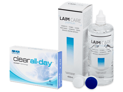 Clear All-Day (6 Linsen) + Laim Care 400 ml