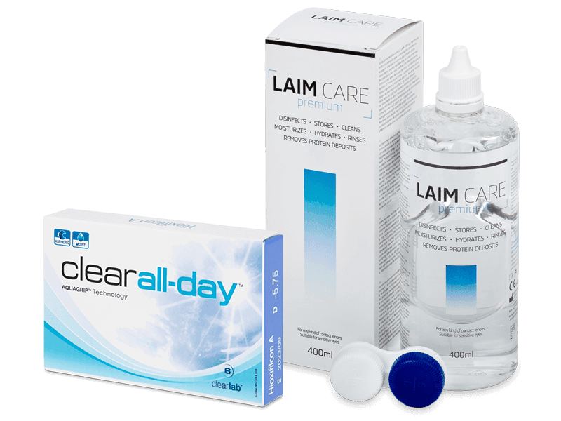 Clear All-Day (6 Linsen) + Laim Care 400 ml - Spar-Set