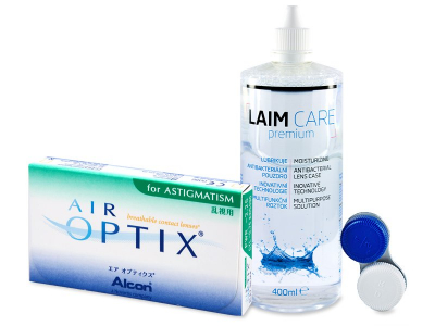 Air Optix for Astigmatism (6 Linsen) + LAIM CARE 400 ml - Älteres Design