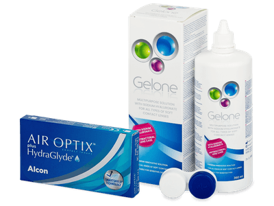 Air Optix plus HydraGlyde (6 Linsen) + Gelone 360 ml