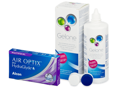 Air Optix plus HydraGlyde Multifocal (3 Linsen) + Gelone 360 ml