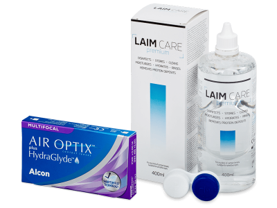 Air Optix plus HydraGlyde Multifocal (3 Linsen) + Laim Care 400 ml