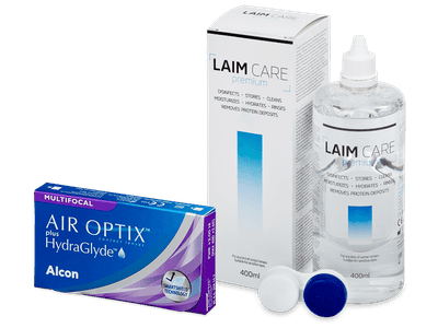 Air Optix plus HydraGlyde Multifocal (3 Linsen) + Laim Care 400 ml