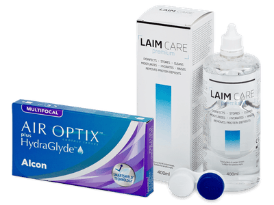 Air Optix plus HydraGlyde Multifocal (6 Linsen) + Laim Care 400 ml