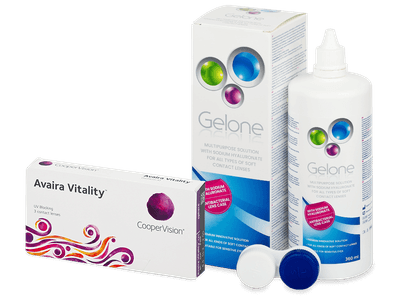 Avaira Vitality (3 Linsen) + Gelone 360 ml - Spar-Set