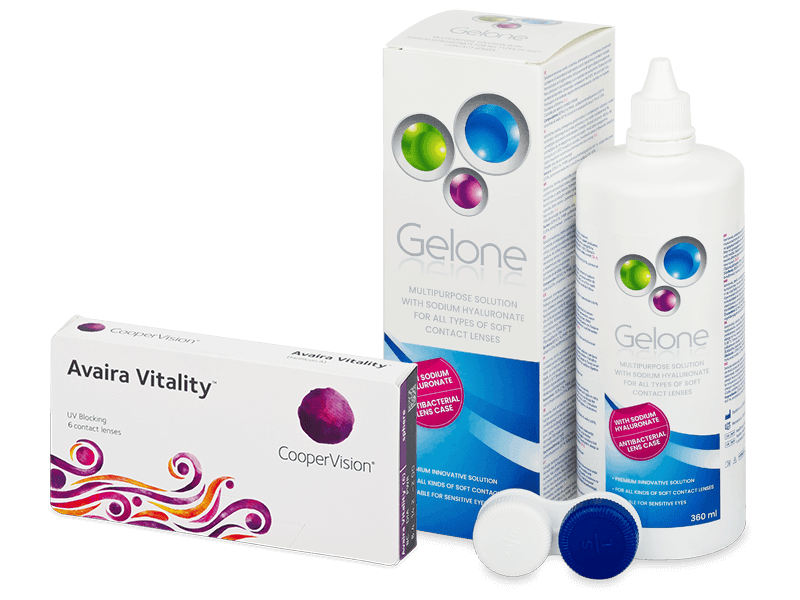 Avaira Vitality (6 Linsen) + Gelone 360 ml - Spar-Set