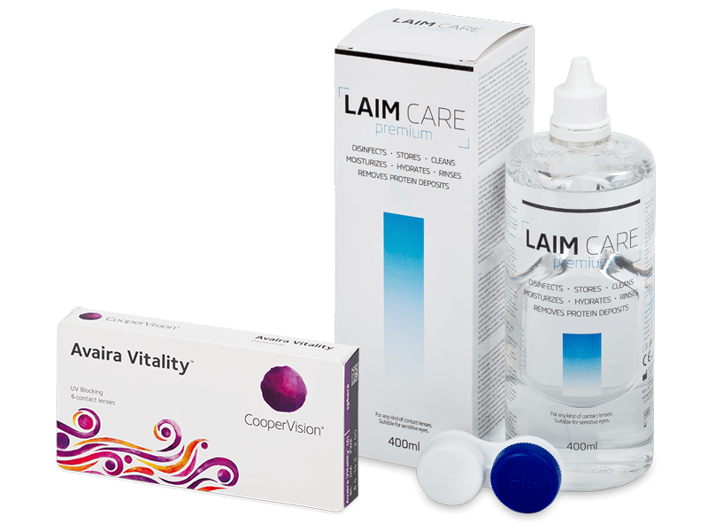 Avaira Vitality (6 Linsen) + Laim Care 400 ml - Spar-Set
