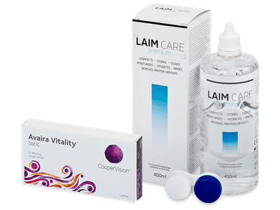 Avaira Vitality Toric (3 Linsen) + Laim Care 400 ml