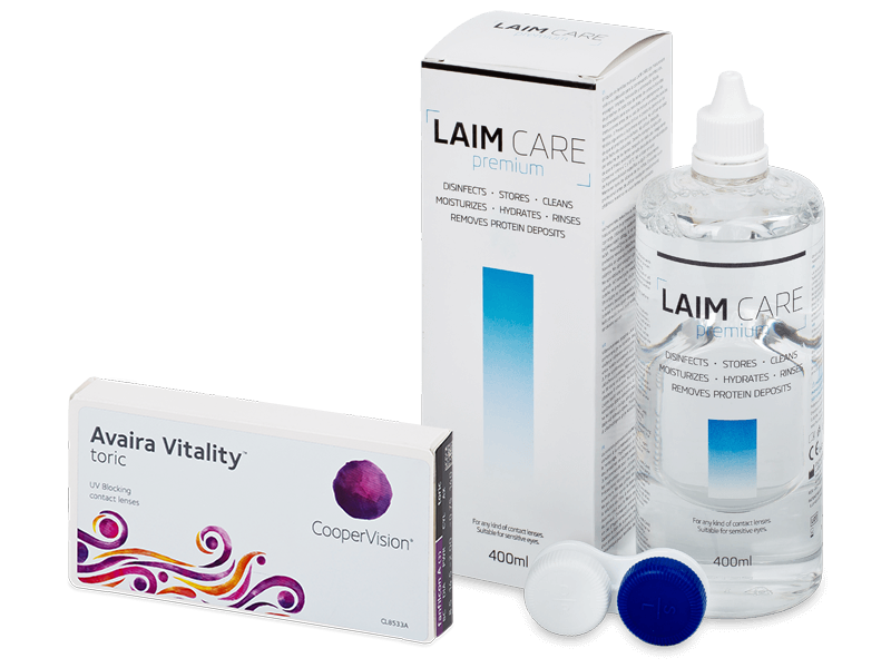 Avaira Vitality Toric (3 Linsen) + Laim Care 400 ml - Spar-Set